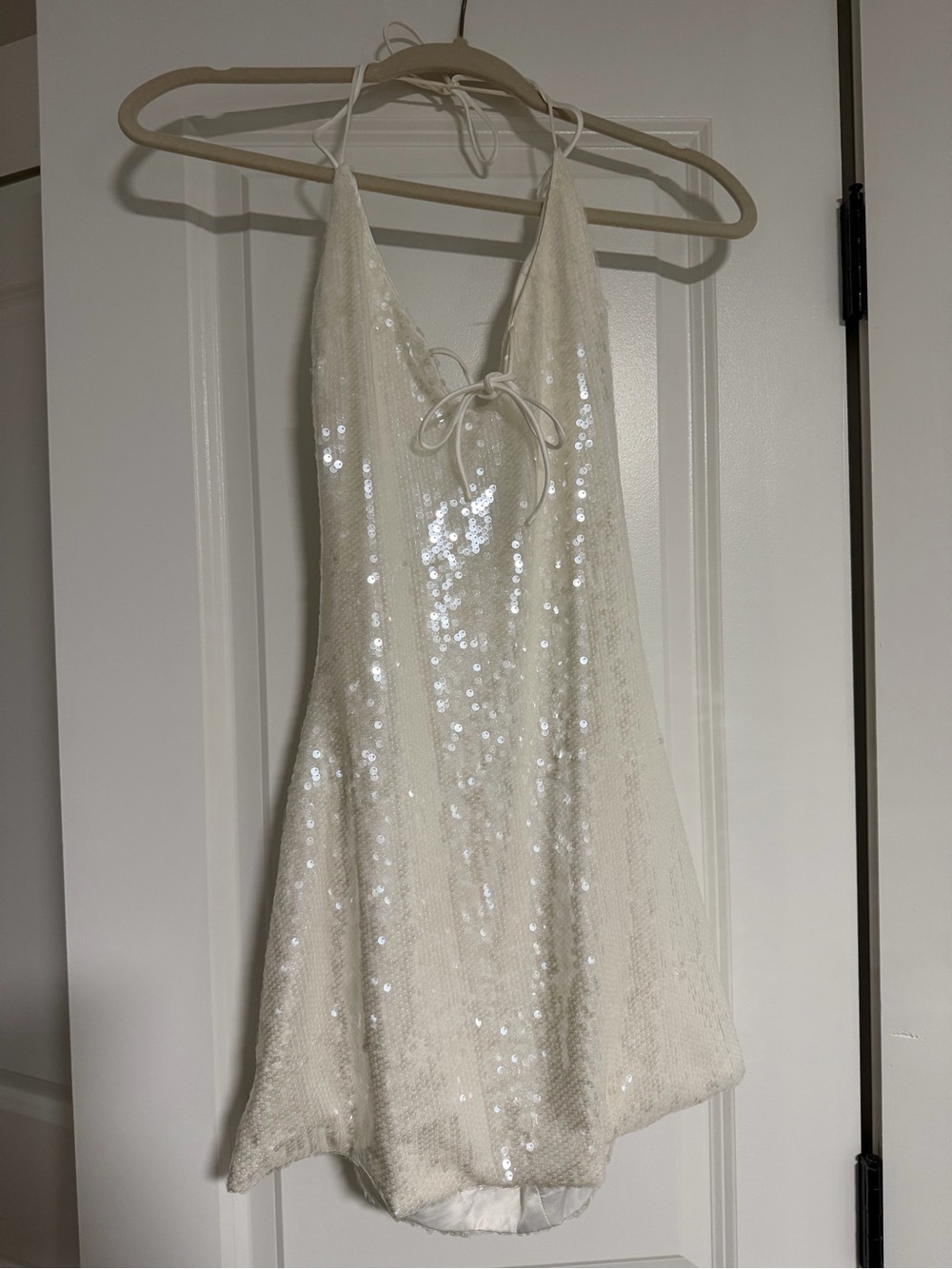 Princess Polly Ivory Sequin Halter Chemise